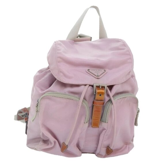 PRADA Backpack Nylon Pink Silver Auth 89617 - Picture 1 of 16